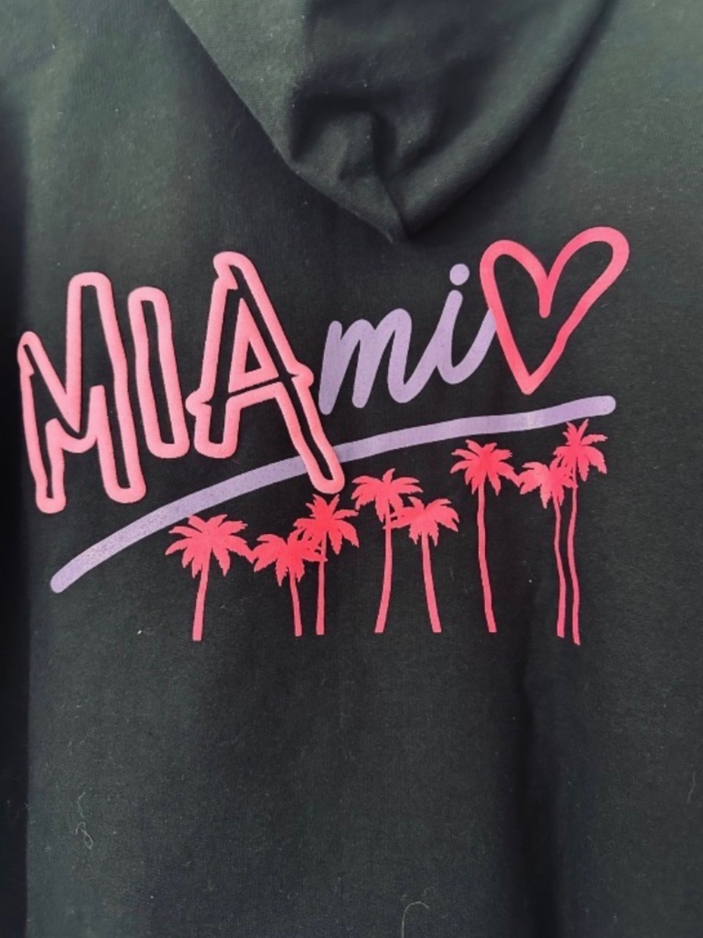 Miami Black Hooded Unisex Uktra Cool and Soft Sweatshirt Size LARGE